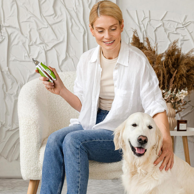 Dog Nail Clippers with Safety Guard - Pet Nail Clippers for Medium and Small Breed - Protective Nail Cutter, Safe Claw Trimmer, Ergonomic Toenail Scissors - Ebook Guide Large - PawsPlanet Australia