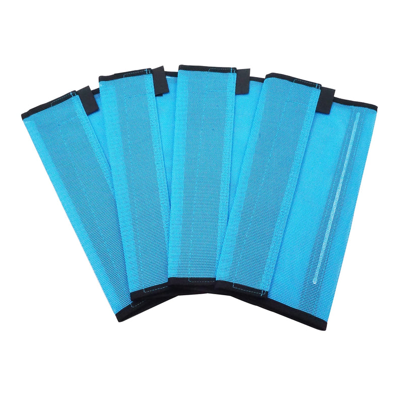 4 Pack Mesh Fly Boots for Horse - Blue - All Seasons - Solid - Drawstring Closure - Breathable - Protects from Flies - Set of 4 B