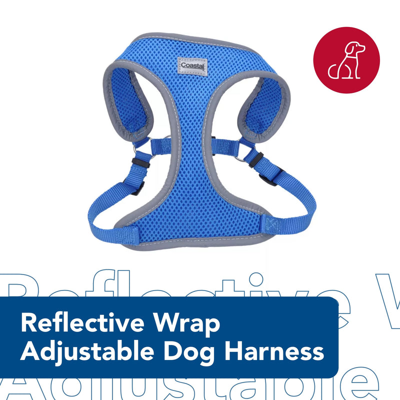 Coastal Pet Comfort Soft Reflective Wrap Adjustable Dog Harness - No-Pull Dog Harness for Small & Large Dogs - Blue Lagoon - 5/8" x 16"–19" 5/8" x 16"–19" (Pack of 1) - PawsPlanet Australia