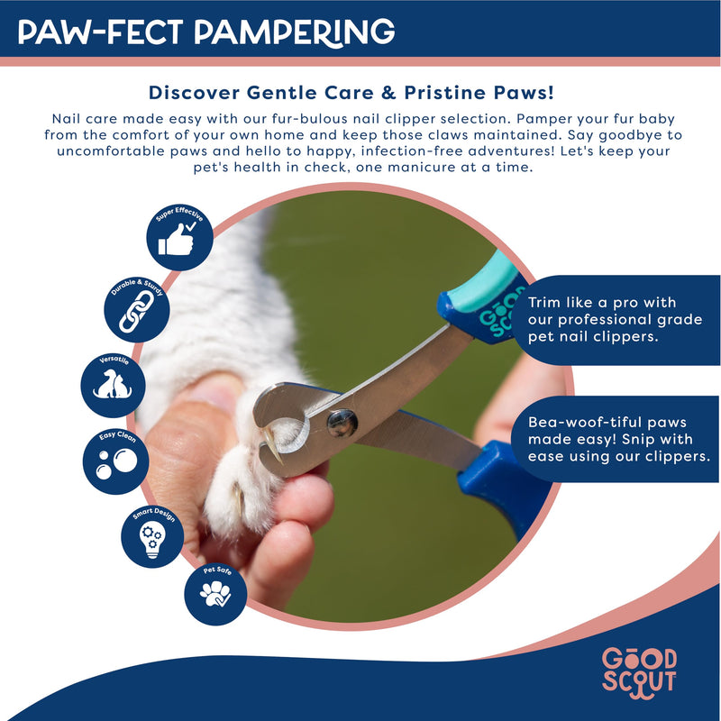 Good Scout Medium Pet Nail Clippers, Best Dog Nail Trimmers & Cat Nail Trimmers, Non-Slip Handle Canine Nail Clippers with Stainless Steel Strong Blades for Quick & Easy Nail Trimming, 5.5-Inch 5.5 Inch - PawsPlanet Australia