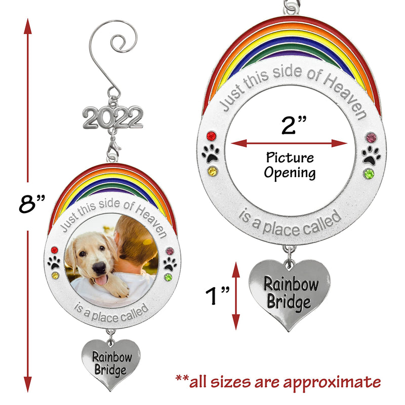 Rainbow Bridge Photo Ornament - 2022 Dated Christmas Picture Ornament Just This Side of Heaven is A Place Called Rainbow Bridge - Memory Keepsake - Pet Memorial - PawsPlanet Australia