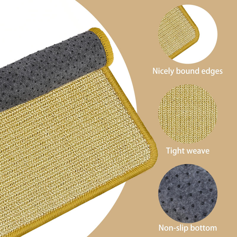 DYAUS Bunny Scratch Pads, Natural Sisal Rabbit Scratching Mats for Claws and Teeth Care, Indoor Bunny Chew Toys Bunny Bed for Biting Sleeping Nesting (3PCS, 16x12in) 3PCS