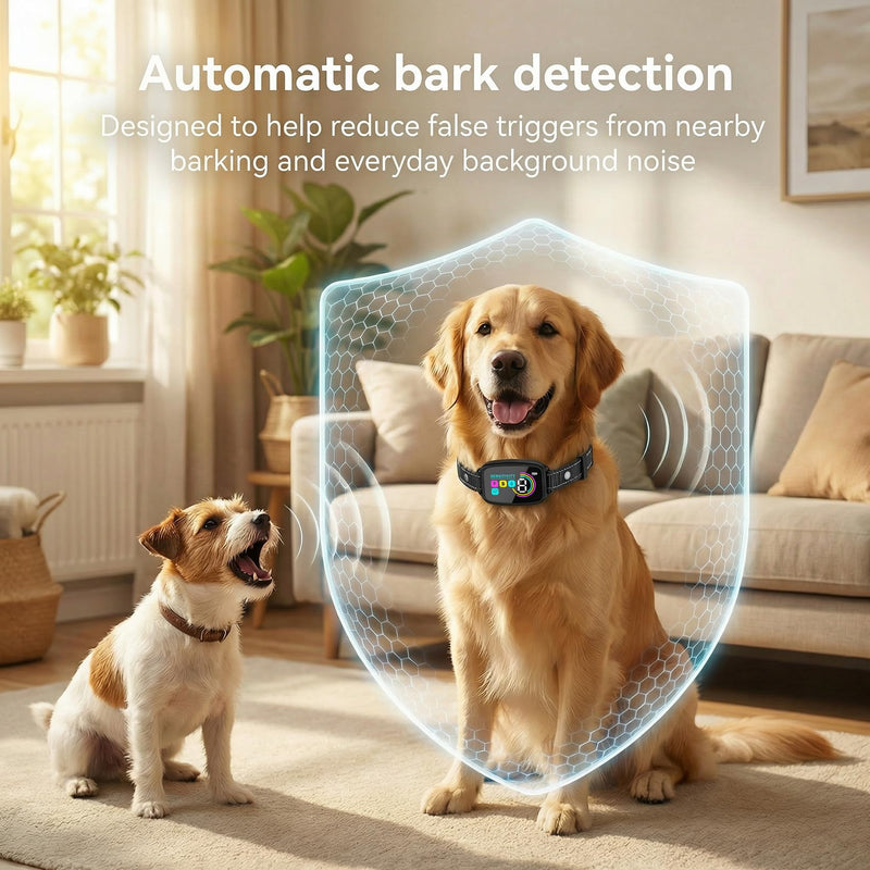 Automatic Bark Collar/No Remote Need, with Bark Detection to Reduce False Triggering, Suitable for Daily Household Use and Suitable for Dogs 10-120 lbs Rechargeable, IP67 Waterproof
