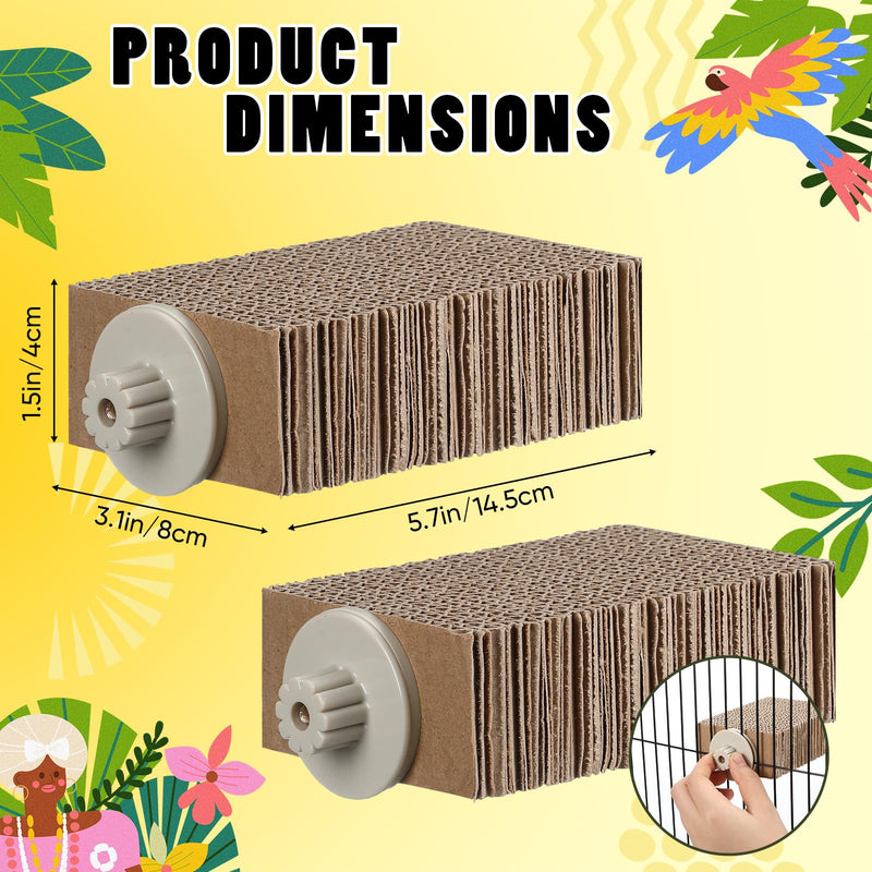 Skyygemm 3 Pcs Bird Chew Toys Parrot Perch Cardboard Platform for Cage Bird Paw Grinding Stand Parrot Cage Playground Exercise Toys for Macaws Small Parakeets Budgies Conure Cockatiel (Small) - PawsPlanet Australia