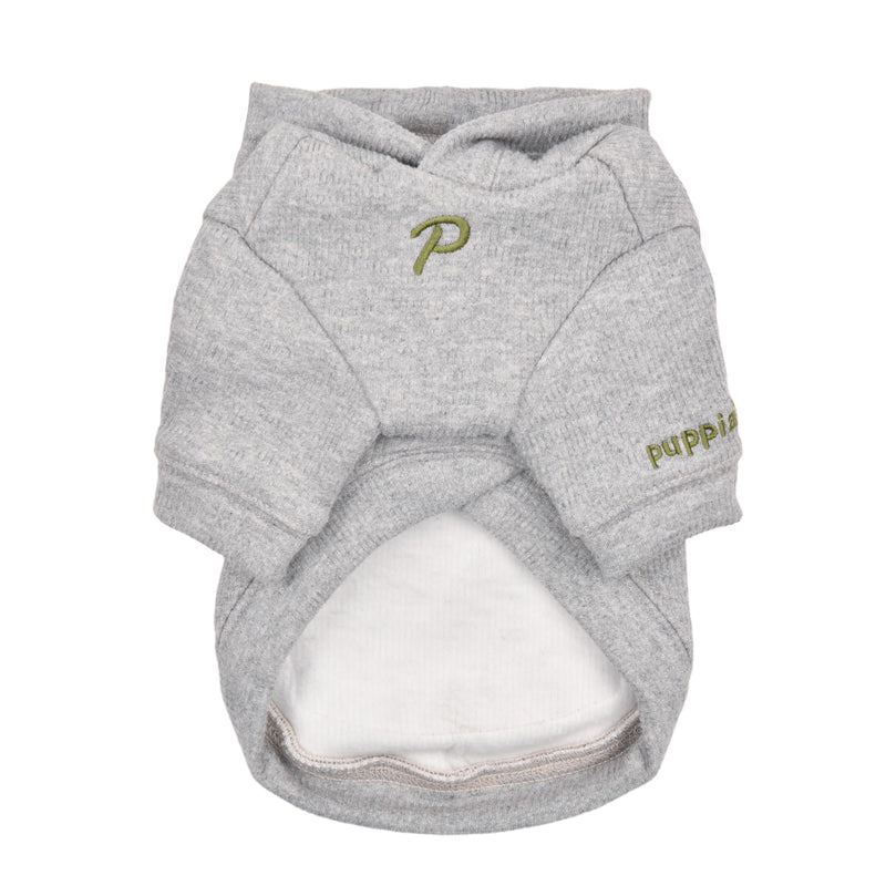 Puppia Benoit Cute Winter Hooded Shirts with Integrated Harness for Small and Medium Dogs, Melange Grey, Medium - PawsPlanet Australia
