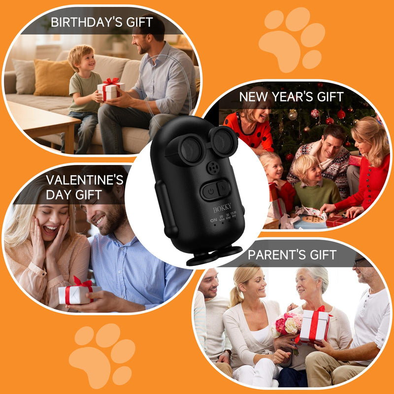 BOKKY 2 Pack Dog Bark Deterrent Devices in 3 Adjustable Modes Convertible Waterproof Anti Barking Silencer for Dog - Ideal for Outdoor and Indoor(Black) 2PACK-BLACK
