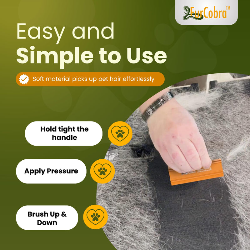 Pro Pet Hair Remover 4.33" - Easy Grip Pet Hair Carpet Scraper, Pet Hair Removal Tool - Cat Hair Remover, Dog Hair Remover for Car, Home Surfaces - Light & Compact Dog Fur Remover Tool - PawsPlanet Australia