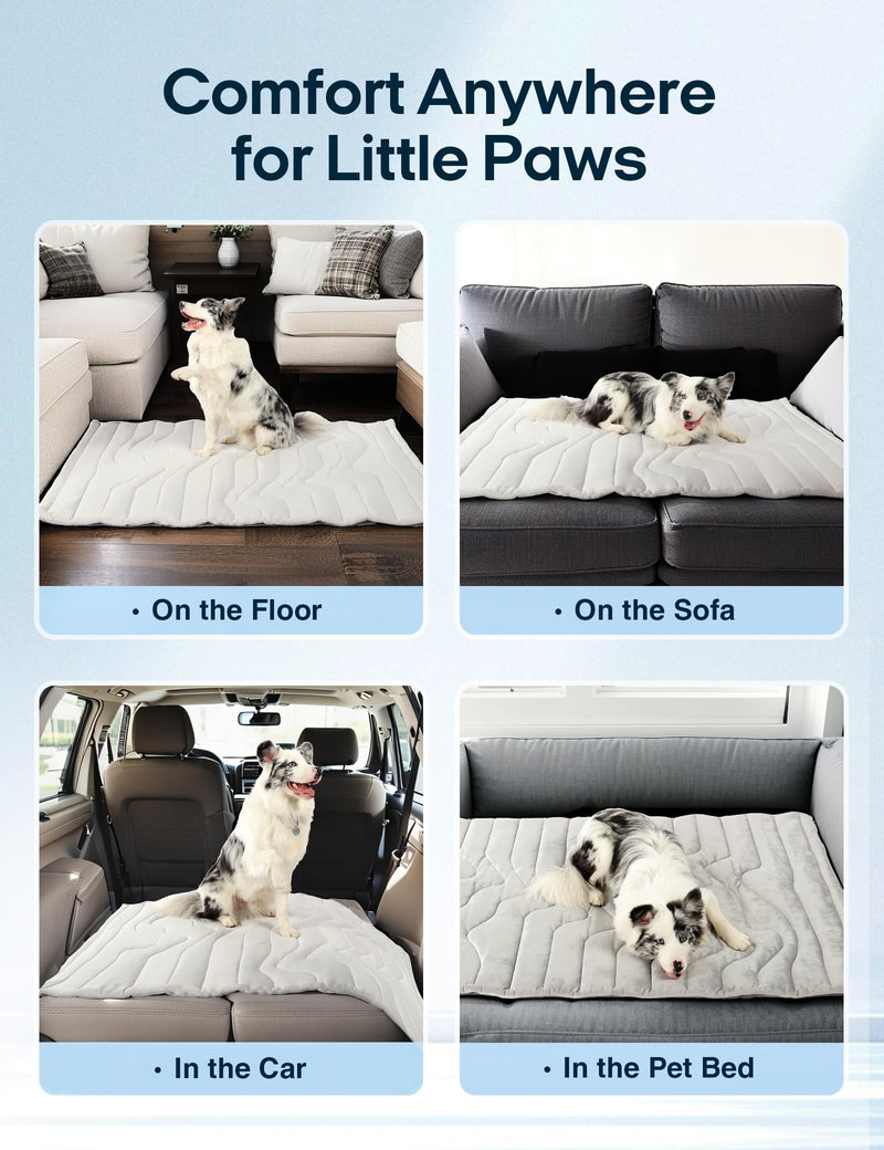 ZonLi Dog Cooling Mat, 36" x 23" Medium, Reversible Cooling Pad for Dogs & Cats (Cool & Warm), Durable & Machine Washable, Pet Mat for Crate, Kennel, Bed, Sofa, Arctic Grey - PawsPlanet Australia