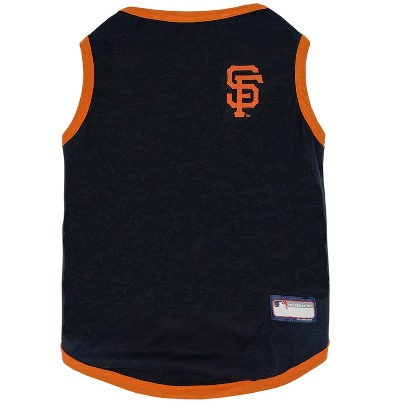 Pets First MLB SAN Francisco Giants Reversible T-Shirt,Medium for Dogs & Cats.with The Team Logo Comes with 2 Designs,Stripe Tee Shirt on one Side,Solid Design on The Other Side,Team Color,SFG-4158-MD Medium SAN FRANCISCO GIANTS REVERSIBLE TEE - PawsPlanet Australia