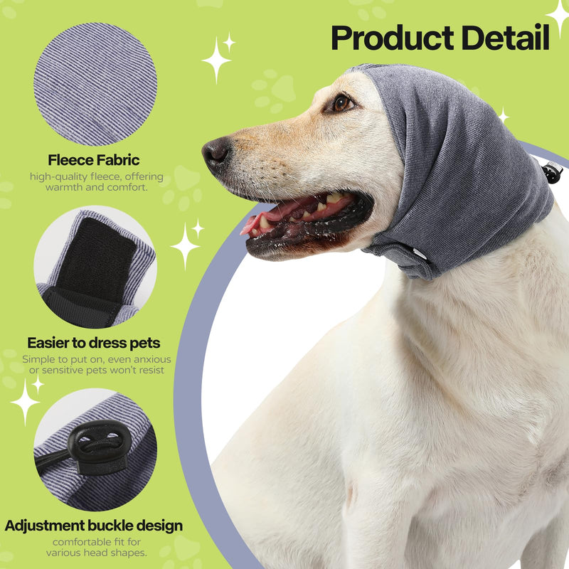 Dog Reducing Noise Hoodies, Dog Ear Covers for Bath, Thunderstorms, Dog Anxiety Relief Hat, Warm Windproof Dog Ear Cover Hat M-Head Circle(13.7"~18.9") Purple - PawsPlanet Australia