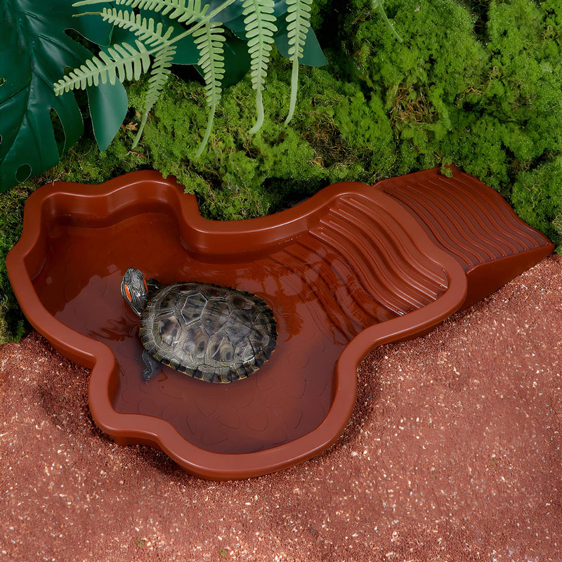 5 Pack Tortoise Water Bowl Set Reptile Bathing Pool with Ramp Leaf and Mango Shaped Reptile Food Dishes Tortoise Habitat Accessories for Turtle Lizards,Snake Feeding, Bathing, Soaking - PawsPlanet Australia