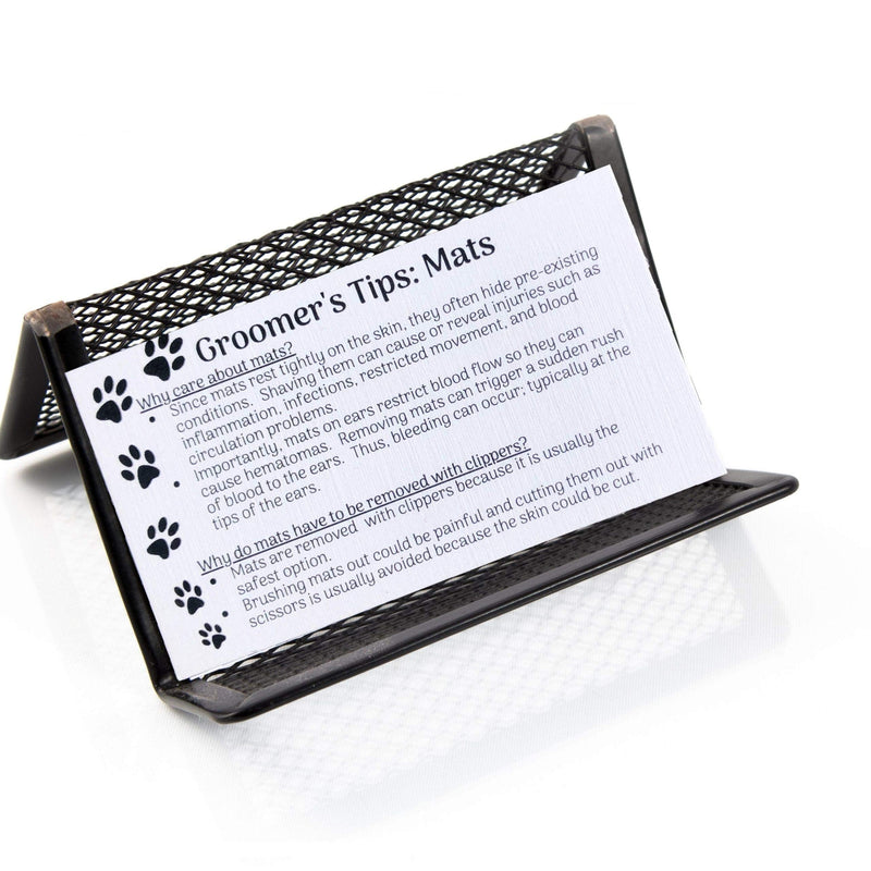 Dog Groomer Matted Fur and Dog Brushing Care Cards (100 pack, 3.5" X 2") Addresses hematomas, mats, combing, and shaving matts White - PawsPlanet Australia