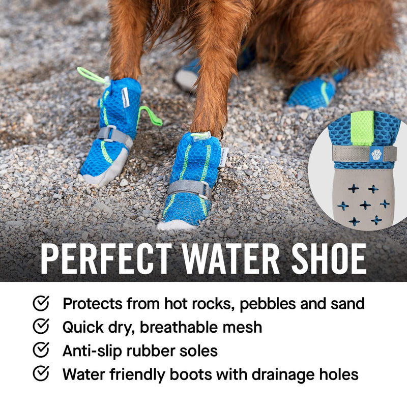Canada Pooch Dog Boots for Hot Pavement - Dog Boots & Paw Protectors with Anti Slip Rubber | Water Friendly, Breathable Dog Shoes for Hot Days, Great for Dogs Blue - Size 2 - PawsPlanet Australia