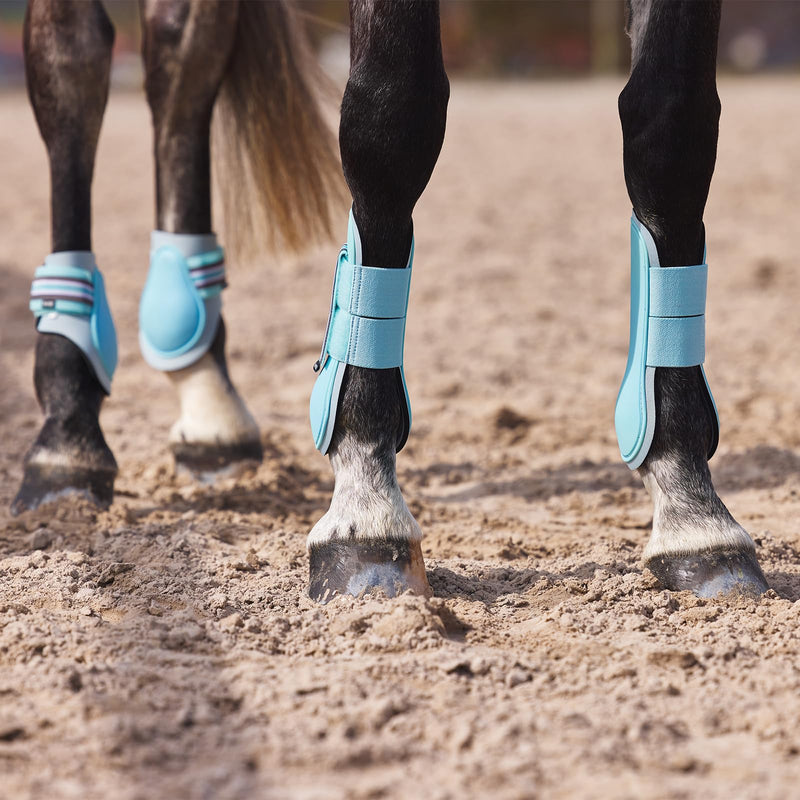 HORZE Adepto Fetlock Boots - Canal Blue - Pony - PawsPlanet Australia