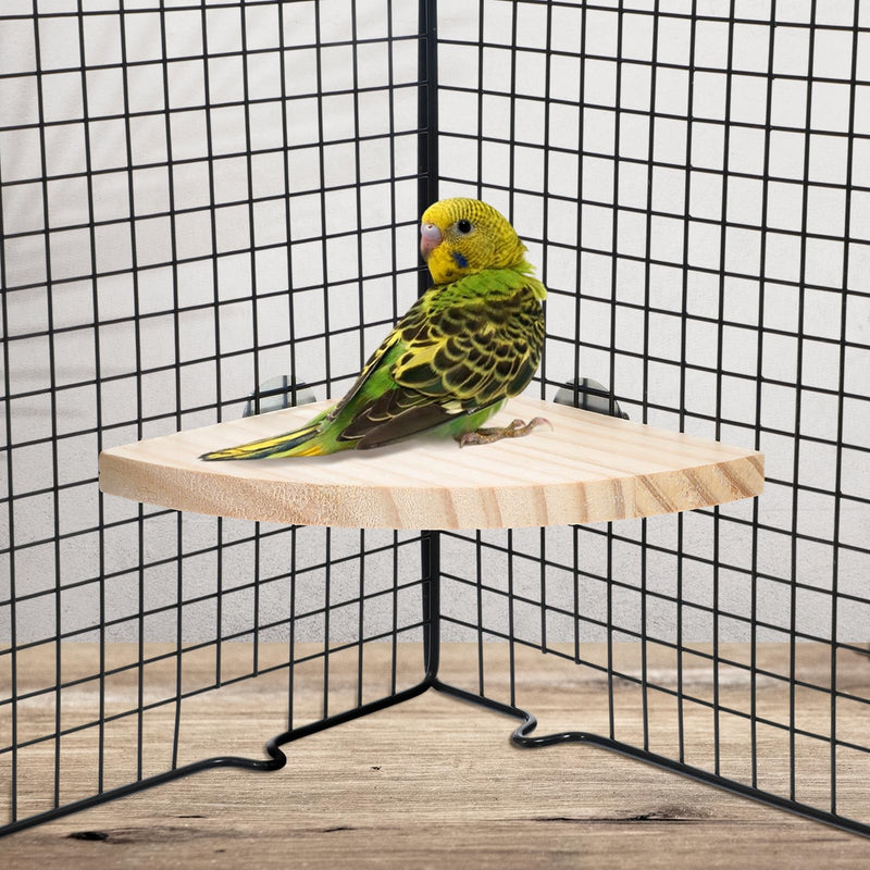 Bird Perch Platform Stands Parrot Stand Sector Playground Wood Perch Stand Toy Wooden Parrot Perches Corner for Canaries Cockatiels Finches, Budgies Lovebirds Hamsters Guinea Pigs Chinchillas - PawsPlanet Australia
