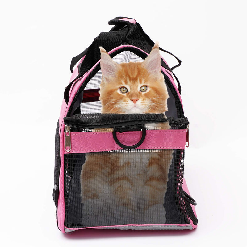 Pet Carrier Soft-Sided Carriers for Cat Carriers Dog Carrier for Small Medium Cats Dogs Puppies Pet Carrier Airline Approved up to 15 Lbs Cat Dog Pet Travel Carrier (Small, Pink) Small-Pink - PawsPlanet Australia