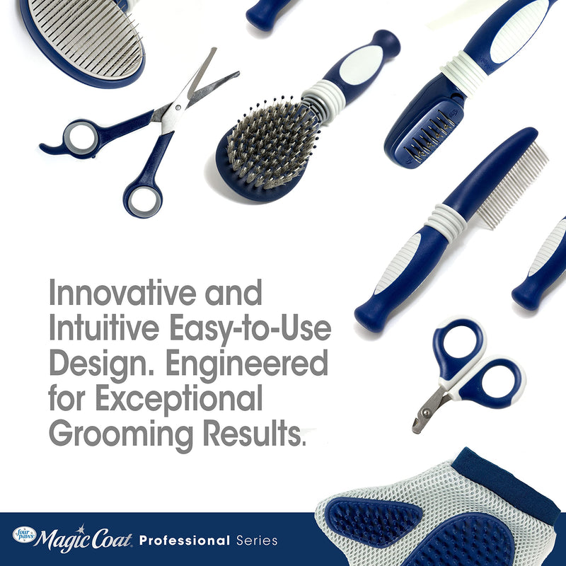 Four Paws Magic Coat Professional Series Grooming Brush for Dogs & Cats, Reduces Shedding, Stimulates Coat's Natural Oils, Ergonomic Design, Ideal for Medium, Long, Curly, and Wiry Coats - PawsPlanet Australia