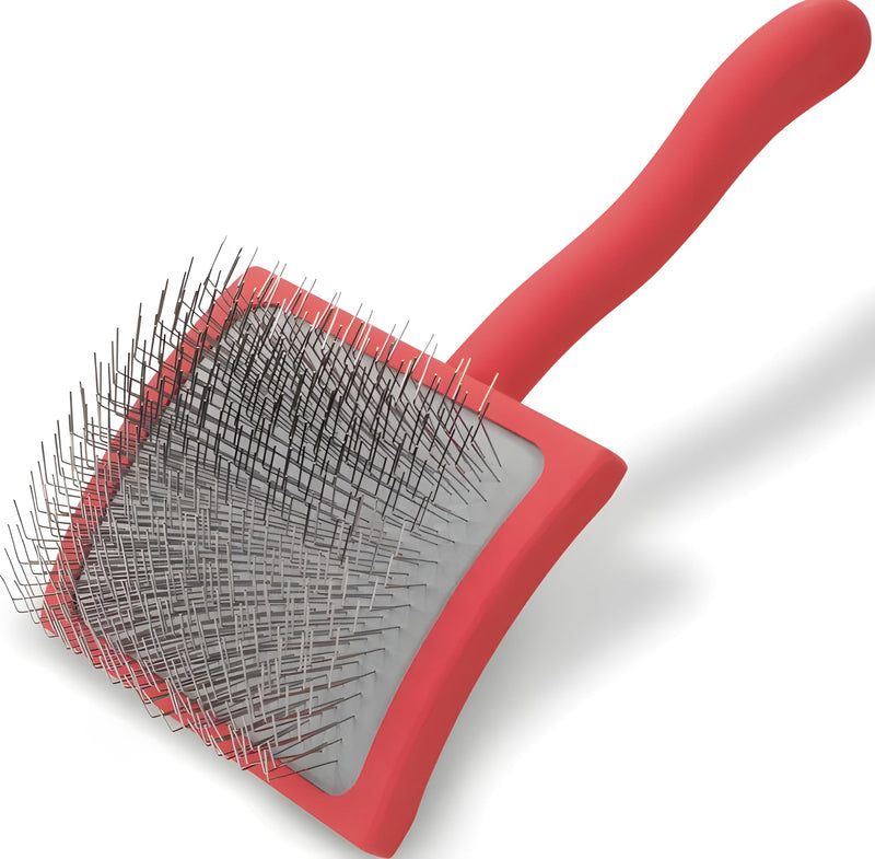 Big G Dog Slicker Brush for Professional Grooming - Fluff, Detangle & Style Goldendoodles, Labradoodles, Poodles & Long-Haired Dogs - Large Coral Curved Brush, Saves Time & Energy - PawsPlanet Australia