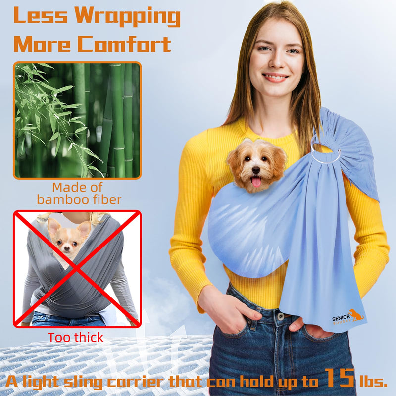 Dog Sling Carrier for Small Dogs,Carrying Wrap Anti-Anxiety Cat Sling,Adjustable Pet Sling(Light Gray) light gray - PawsPlanet Australia