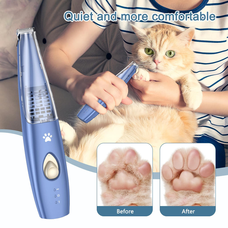 Upgraded Paw Hair Trimmer for Dogs, Rechargeable Dog Paw Trimmer, Snipping and Sucking, Cordless Electric Grooming Clippers, Two Modes, Small Pet Shave Trimmer for Cats Paws Face - PawsPlanet Australia