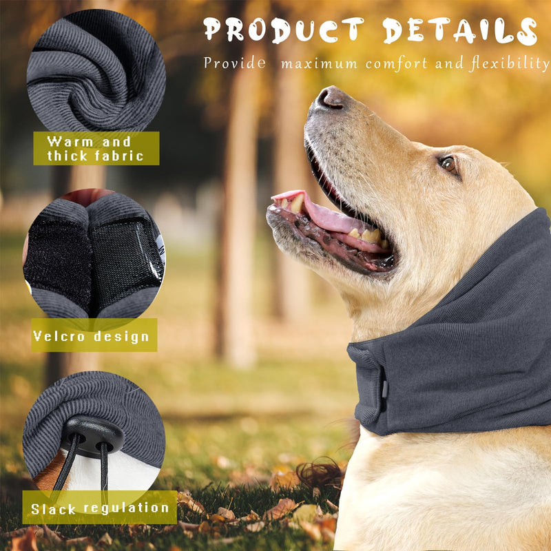Dog Snood Ear Protectors Comfort Pet Ear Muffs Noise Protection Calming Hood Dog Neck and Ears Warmer Ear Covers for Anxiety Relief and Calming (Gray, S) Gray
