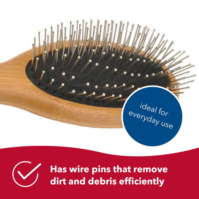 Coastal Pet Safari Wire Pin Dog Brush with Bamboo Handle - Large - General Dog Grooming Brush for Short and Long Hair - Eco-Friendly Handle - PawsPlanet Australia