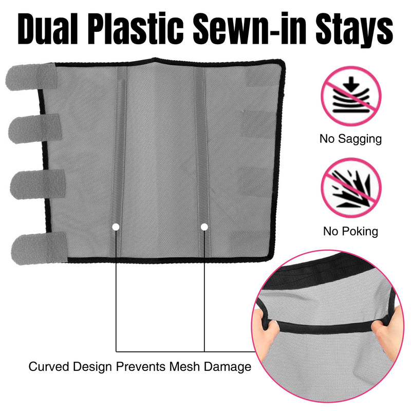 Mesh Horse Fly Boots - 4PCS Loose Fitting Horse Flyproof Boot, Protective Breathable Leg Wrap Leggings, Reduces Stress Leg Fatigue Equine Protection for Preventing Flies Mosquitoes Bites (Grey) Grey - PawsPlanet Australia