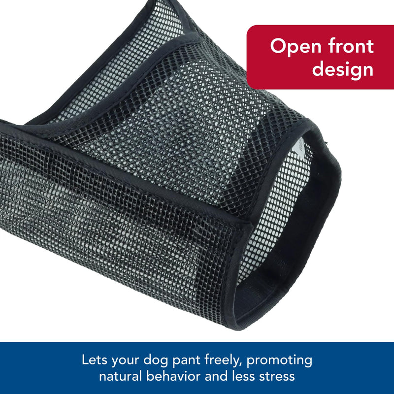 Coastal Pet Best Fit Adjustable Mesh Dog Muzzle - Soft Muzzle for Grooming Dogs with Open Front Design - Gentle, Durable Mesh for Temporary Muzzling - Black, 3" 3 inch (Size 1) (Pack of 1) - PawsPlanet Australia