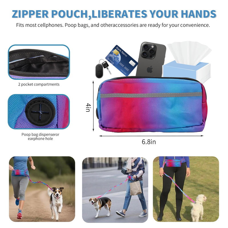 Hands Free Dog Leash for Medium Large Dogs,Hands Free Dog Leash with Zipper Pouch,Suitable for Running Jogging Walkin - PawsPlanet Australia