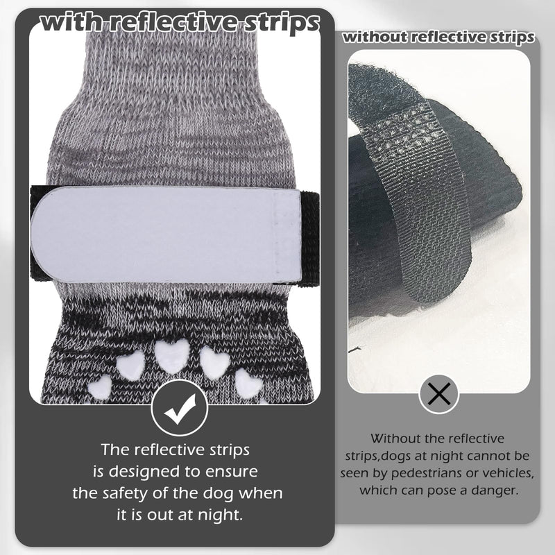 EXPAWLORER Dog Socks to Prevent Licking and Slipping, Dog Shoes for Hot Pavement, Paw Protectors for Hardwood Floors, Dog Booties for Small Medium Large Senior Large(Paw Width:3in） Grey - PawsPlanet Australia