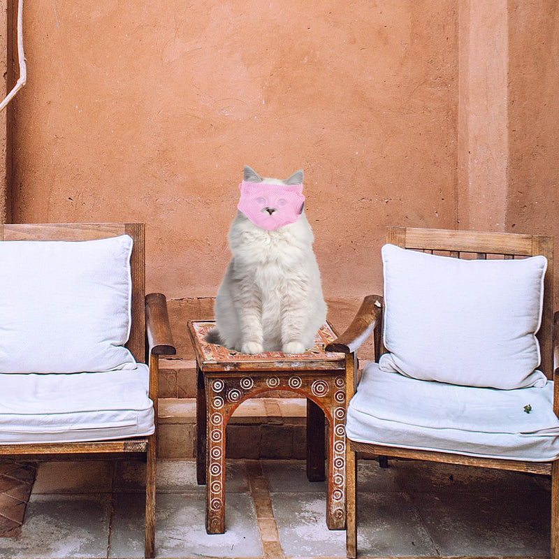 Veemoon Polyester Cat Muzzle, Secure Anti-Bite Muzzle, Adjustable, Suitable for Bathing and Grooming Cats and Kittens