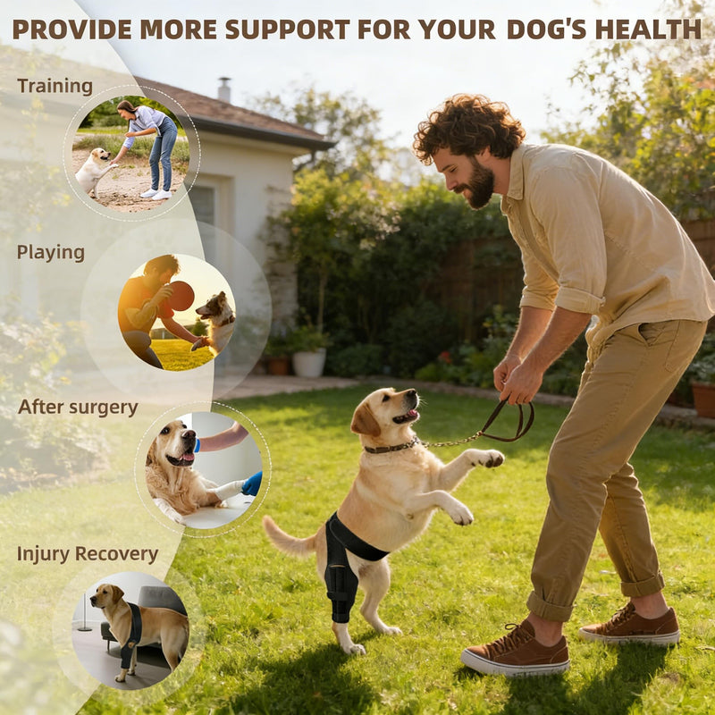 Dog Knee Brace for Torn ACL,Dog ACL Braces with Side Stabilizers,Adjustable Dogs Leg Brace Suitable for 4 Limbs,Dogs Hip Brace for Arthritis Relief, Joint Stability,Reduces Pain and Inflammation M