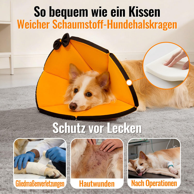 Soft Dog Collar Leak Protection Breathable Adjustable Protective Collar Suitable for Pets After Surgery or Skin Itching (Orange, L, Neck: 29-33 cm) | Bequemer Leckchutz-Schutzkragen für Hunde. Ideal für postoperative Pflege oder Hautjucken. Verstellbar...