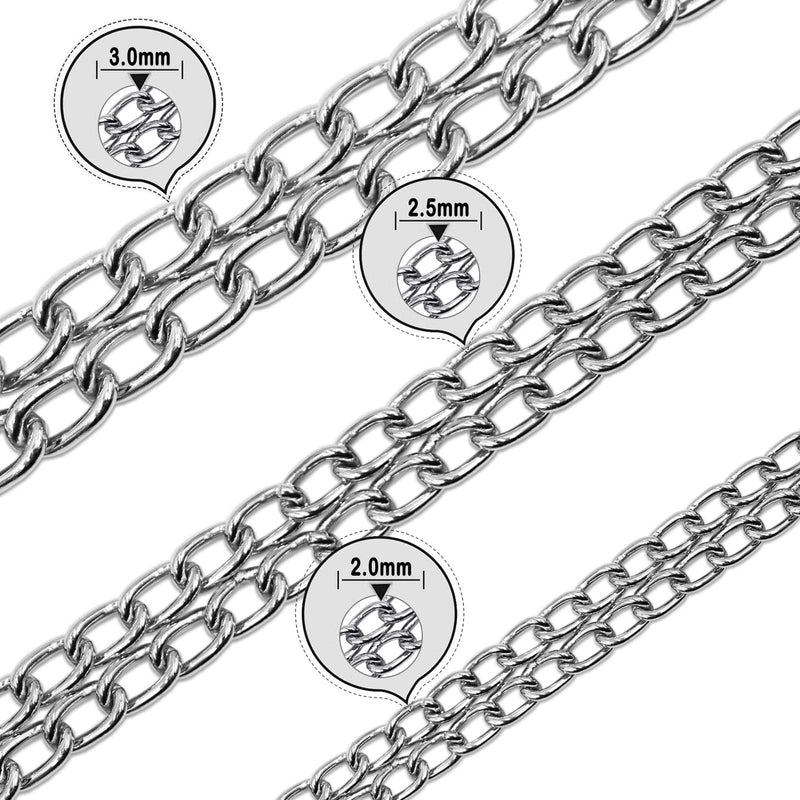 Dog Chain Collar Metal Martingale Collar Anti Chew Training Collars Chew Proof Dog Slip Collar Chrome Plated Double Link Dog Collar for Small Medium Large Dogs (Medium for Neck 16-19'') Medium(suit for neck 16-19'') - PawsPlanet Australia