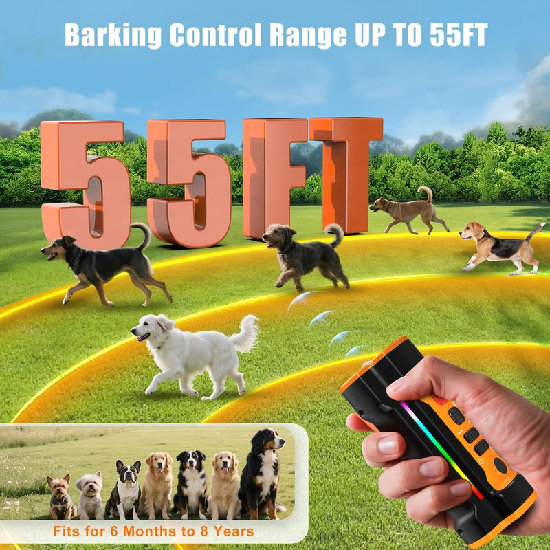 Dog Bark Deterrent Devices 2025 Release Anti Barking Device for Dogs Barking Silencer in 55FT Indoor Outdoor 3X Head Anti Bark Device with Flashlight &Party Flashlight Portable Training Tool CLASSIC - PawsPlanet Australia