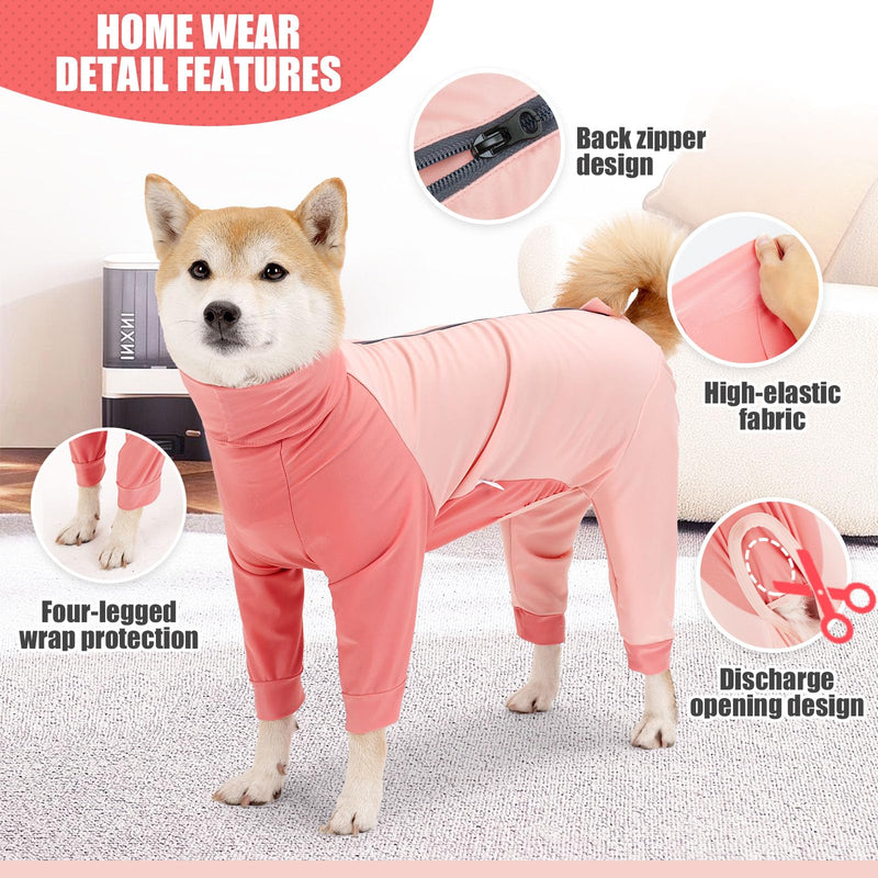 Etdane Dog Onesie Surgery Recovery Suit for Female Male Dogs After Spayed Suit Surgical Recovery Suit Anti Shedding Body Suit for Small Medium Large Dog Pink/L L