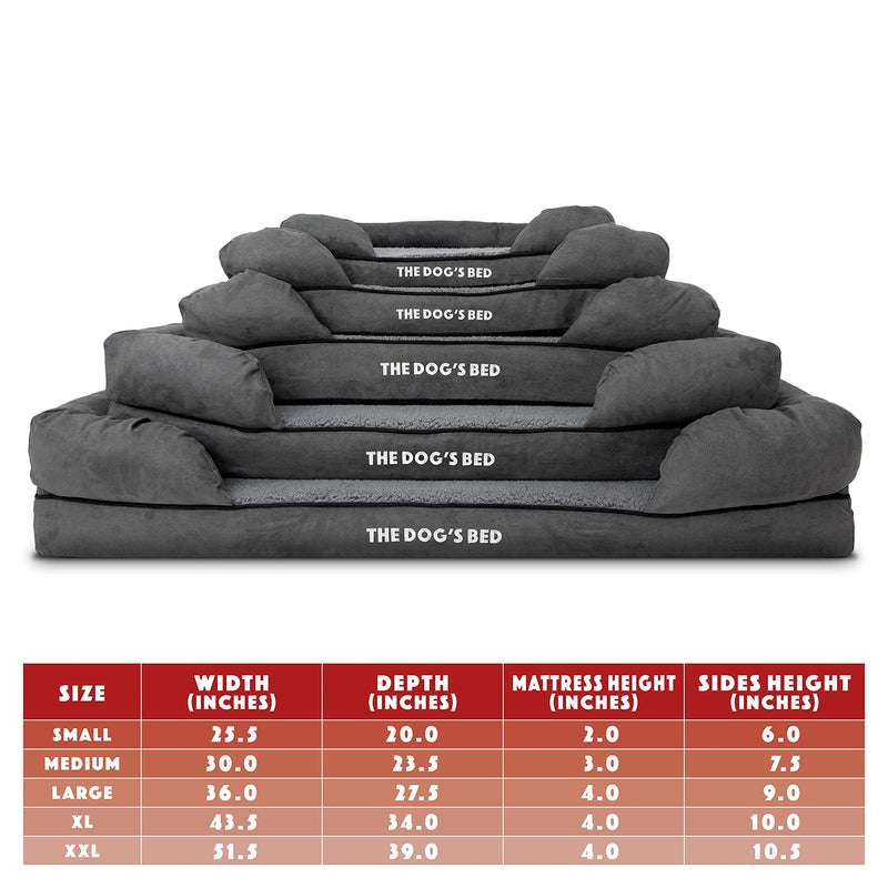 The Dog's Bed Replacement Outer Cover ONLY (Outer Cover ONLY - NO Bed, NO Waterproof Inner) for The Dog's Bed, Washable Plush Fabric, Large Grey Plush Large Spare Cover - PawsPlanet Australia