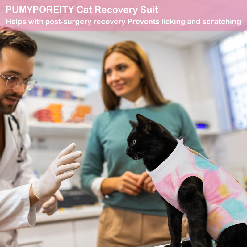 PUMYPOREITY Cat Recovery Suit, Cat Surgery Recovery Suit Female, Cat Spay Recovery Suit, Alternative to Cone of Shame, Cat Surgical Recovery Suit for Skin Diseases and Abdominal Wound, Pink, S Small - PawsPlanet Australia