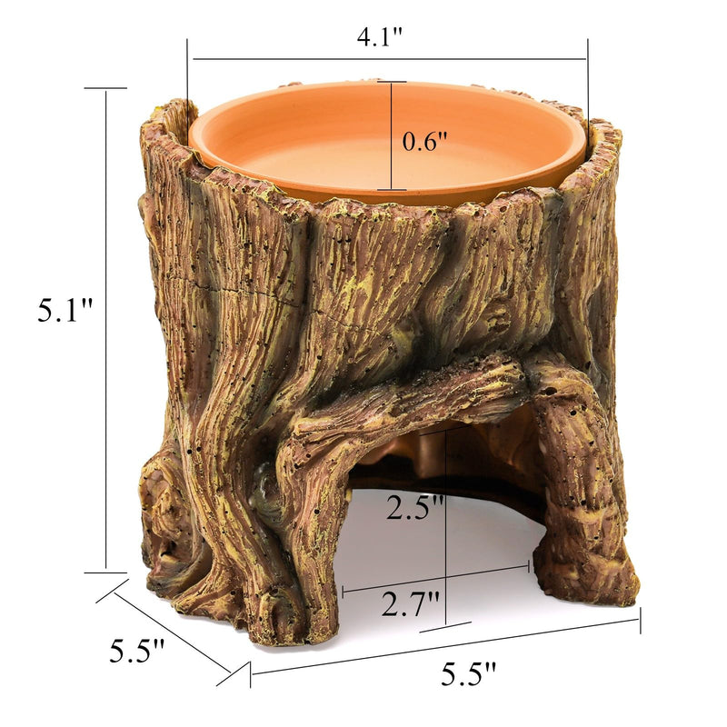 Reptile Hide Cave Resin, 2 in 1 Reptile Hideout Cave and Food Tray, Reptile Shelter with Detachable Food Bowl, Leopard Gecko Keeper Habitat Help Shedding for Amphibian, Snake, Lizard, Turtle - PawsPlanet Australia