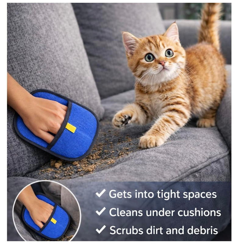 Pet Hair cleaning & Deshedding Glove for Dogs & Cats, Washable, Enhanced Grip, Removes Loose Fur, Lint & Dirt Easily, Couch,Carpet,car seat - PawsPlanet Australia