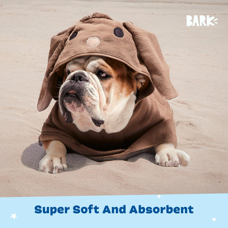 Barkbox BARK Dog Bathrobe - Rabbit-Themed, Medium (Chest: 26 inches, Neck: 19 inches), White/Light Grey, Polyester/100% Material, Machine Washable, Dog Coats for Medium Dogs, Tumble Dry Low Bunny M - PawsPlanet Australia