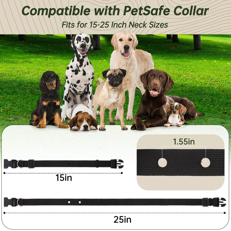 Replacement Collar Compatible with PetSafe Receiver Collars, Adjustable Nylon Dog Collar, with Quick Release Buckle, Easy to Install, Shock Collars Replacement Strap Fits for 15-25 Inch Neck Sizes - PawsPlanet Australia