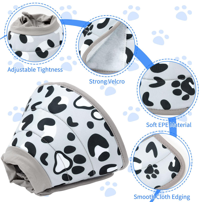 Soft, Adjustable Elizabethan Collar & Cone - Cat Recovery Collar for After Surgery - Grey, M
