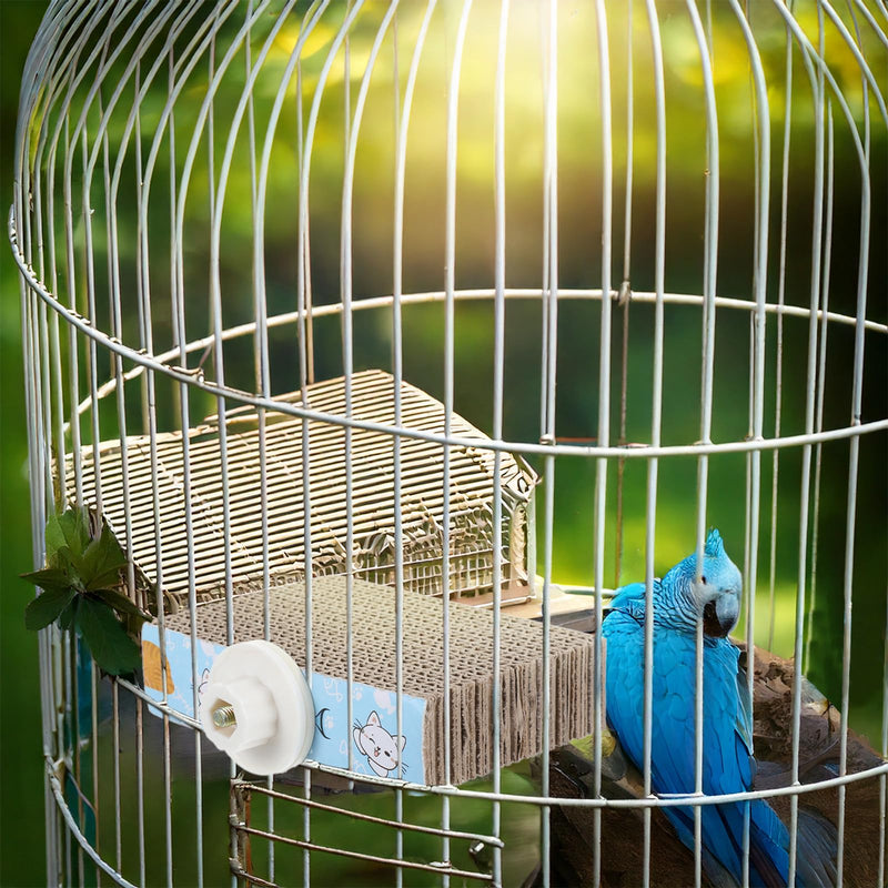 2 PCS Bird Chew Toy Parrot Cage Perch Cardboard Platform Bird Paw Grinding Stand for Cage Birds Resting Platform Stand Parrot Playground Exercise Toys ParakeetsCage Accessories - PawsPlanet Australia