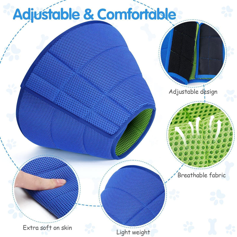 Adjustable Comfy Cones Soft Dog Cone Collar Alternative - for Large/Medium/Small Dogs to Stop Licking After Surgery, Comfortable Fabric Elizabethan Collars, Head Cone of Shame for Neuter Recovery - L