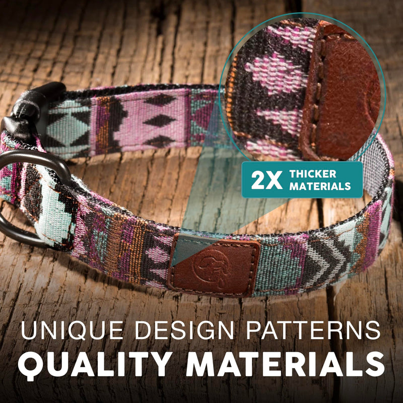 Embark Adventure Medium Dog Collar – Stylish, Durable Nylon, Adjustable & Comfortable, Strong Buckle Aztec