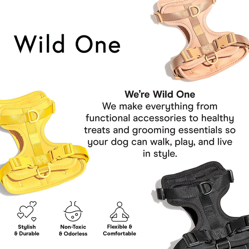 Wild One Dog Harness, The Original No-Pull, Pet Harness with 3 Leash Clips, Adjustable Soft Padded Vest, Comfortable, Stretchy, Size XS, Black Extra Small - PawsPlanet Australia