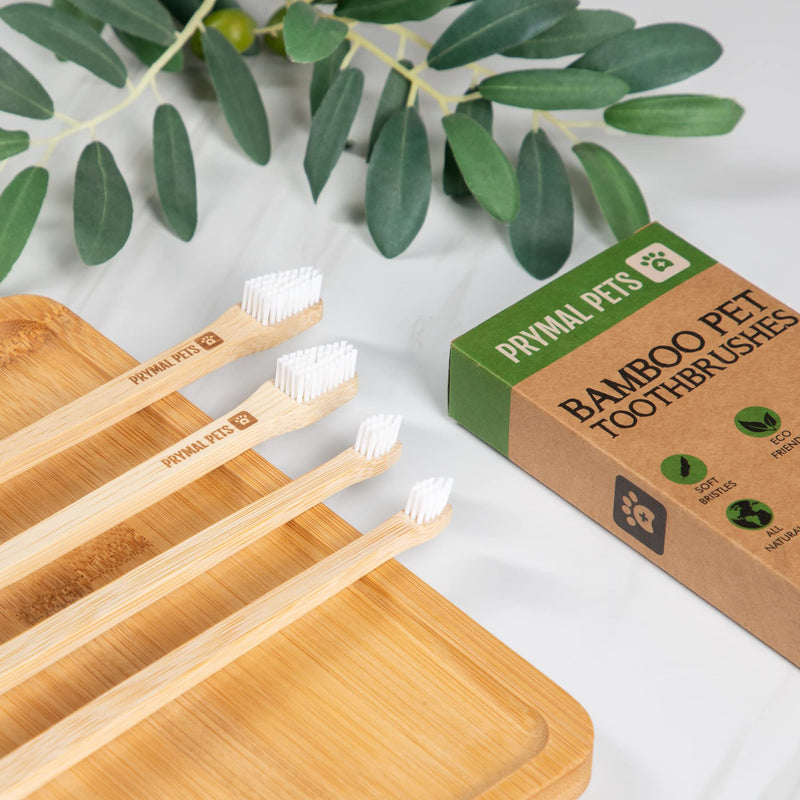 Dog Toothbrush I 4-Pack Two Sided Bamboo Toothbrush for Small and Large Dogs & Cats I Soft Bristles Gentle Pet Toothbrush for Easy Dog Teeth Brushing & Dental Care - PawsPlanet Australia