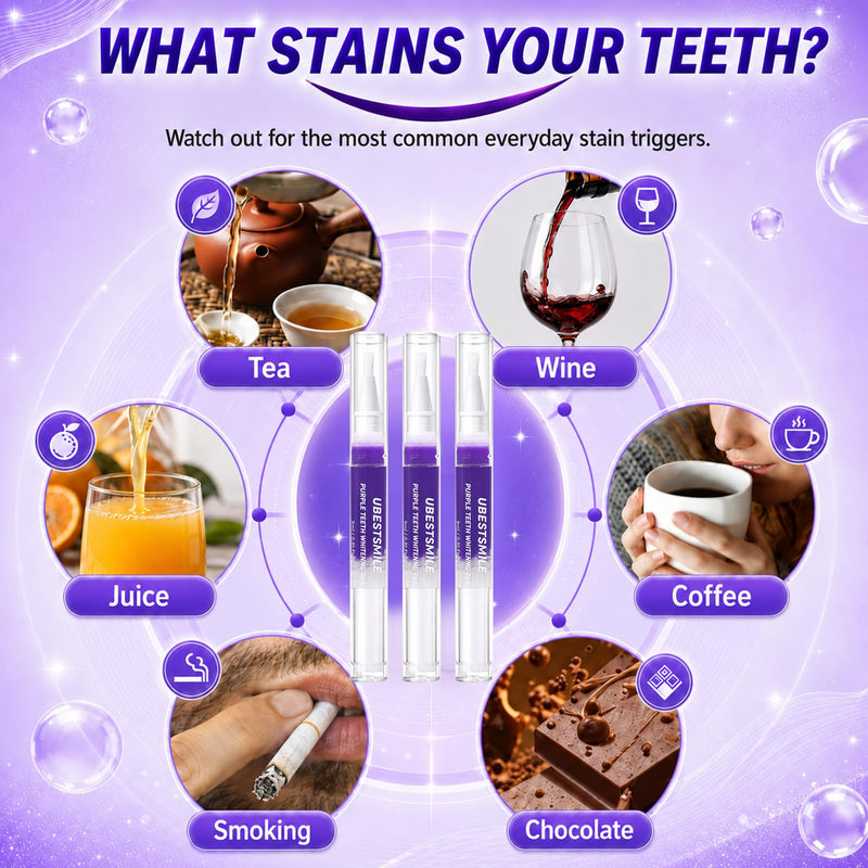 3-Piece Teeth Whitening Pen, Bleaching Teeth, Teeth Whitening Pen, Clean Your Teeth, For Coffee and Tea Stains, Enamel Safe, A White Smile