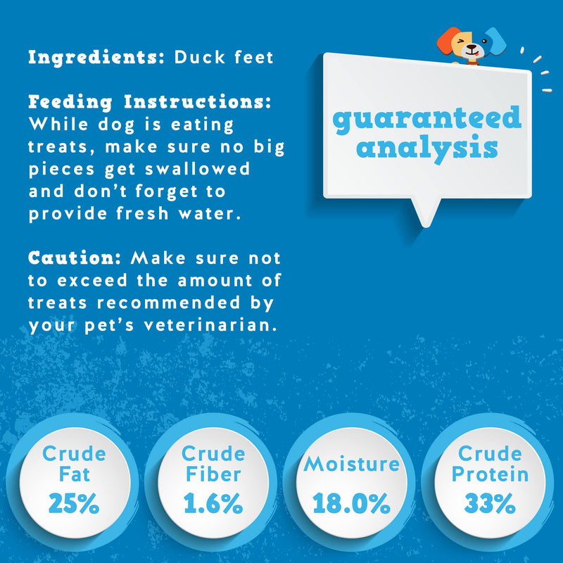 Jack&Pup Duck Feet for Dogs – All Natural Dog Chews, Single Ingredient Dehydrated Duck Feet Dog Treats – Great for Small & Medium Dogs (20 Count) Great Alternative to Chicken Feet 20 Count (Pack of 1) - PawsPlanet Australia